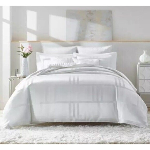 Hotel Collection Structure Duvet Cover Full/Queen Bright White - Picture 1 of 5